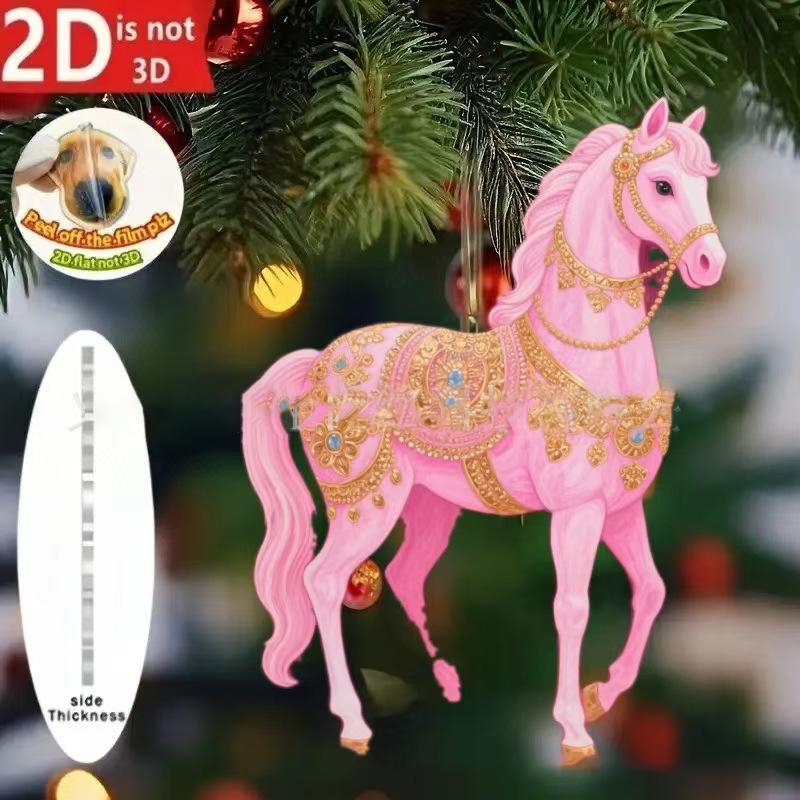 Cute Cat 2D Flat Acrylic Christmas Pendant Festive Christmas Tree Hanging Ornaments For Holiday Festive Xmax Tree Decoration