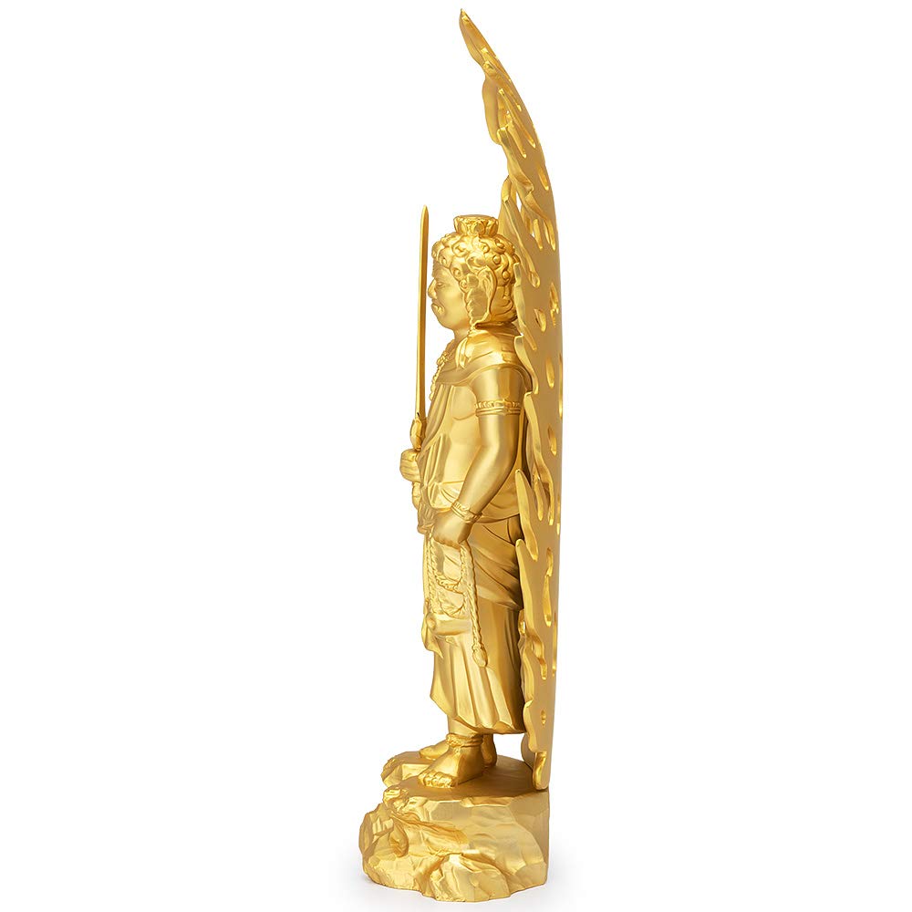 Buddhist altar shop Takita Shoten Статуя Будды Фудо Мёо, сплав с золотым покрытием, 21 см x ширина, автор Хидеун, отпугивает добрые благословения, выпущенные Такита Сётэн