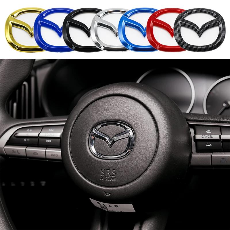 1pc ABS Car Steering Wheel Center Emblem Sticker for Mazda 3 CX3 CX4 CX5 CX7 CX8 CX9 CX30 RX7 Atenza Axela Interior Decoration h4