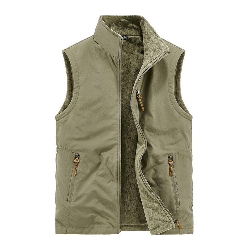 Polar Double-sided Vest for Men Autumn and Winter Outdoor Loose Casual Sports Jacket
