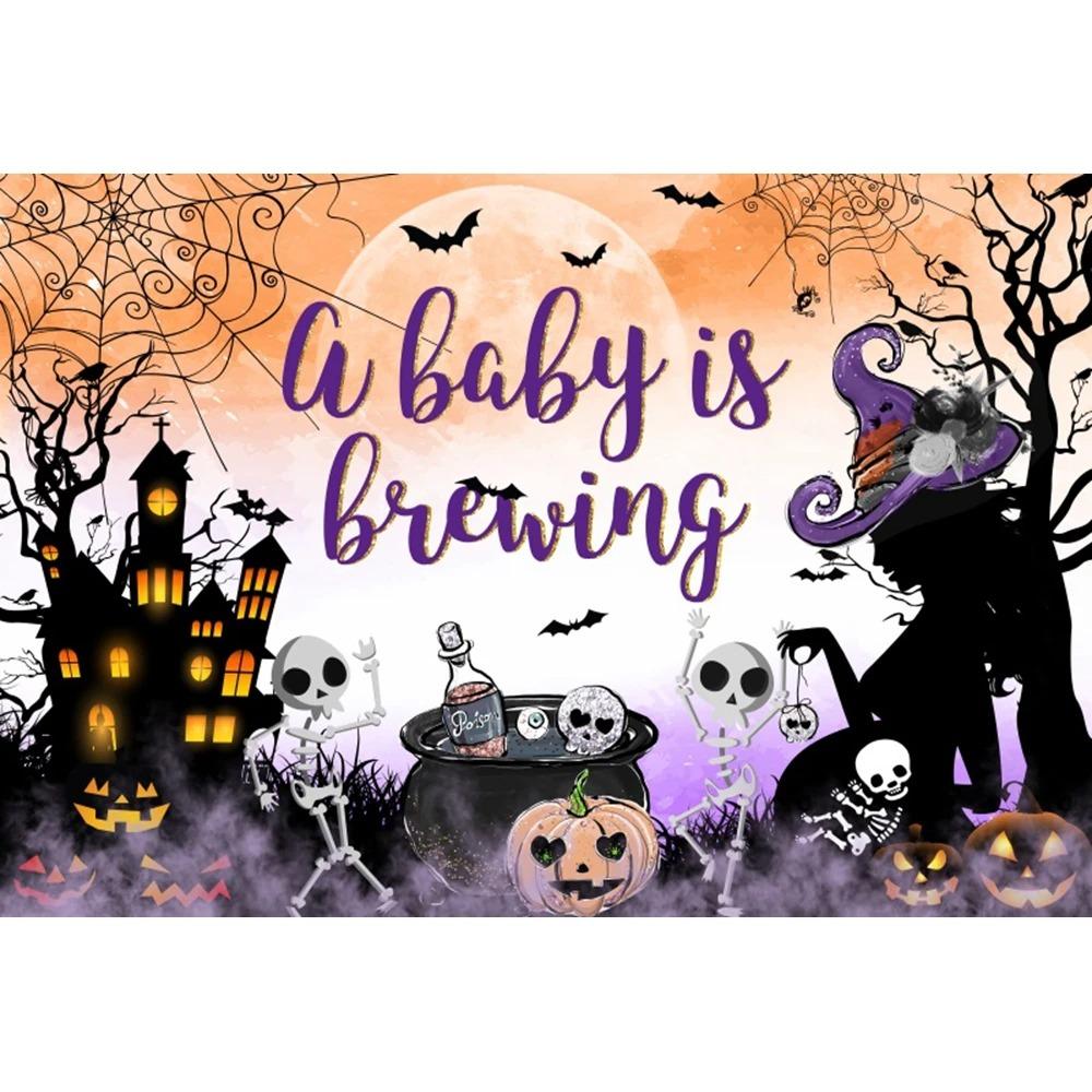 Счастливого Хэллоуина вечеринка украшение подвесная ткань ужас луна тыква ведьма летучая мышь замок фотостудия фон ткань