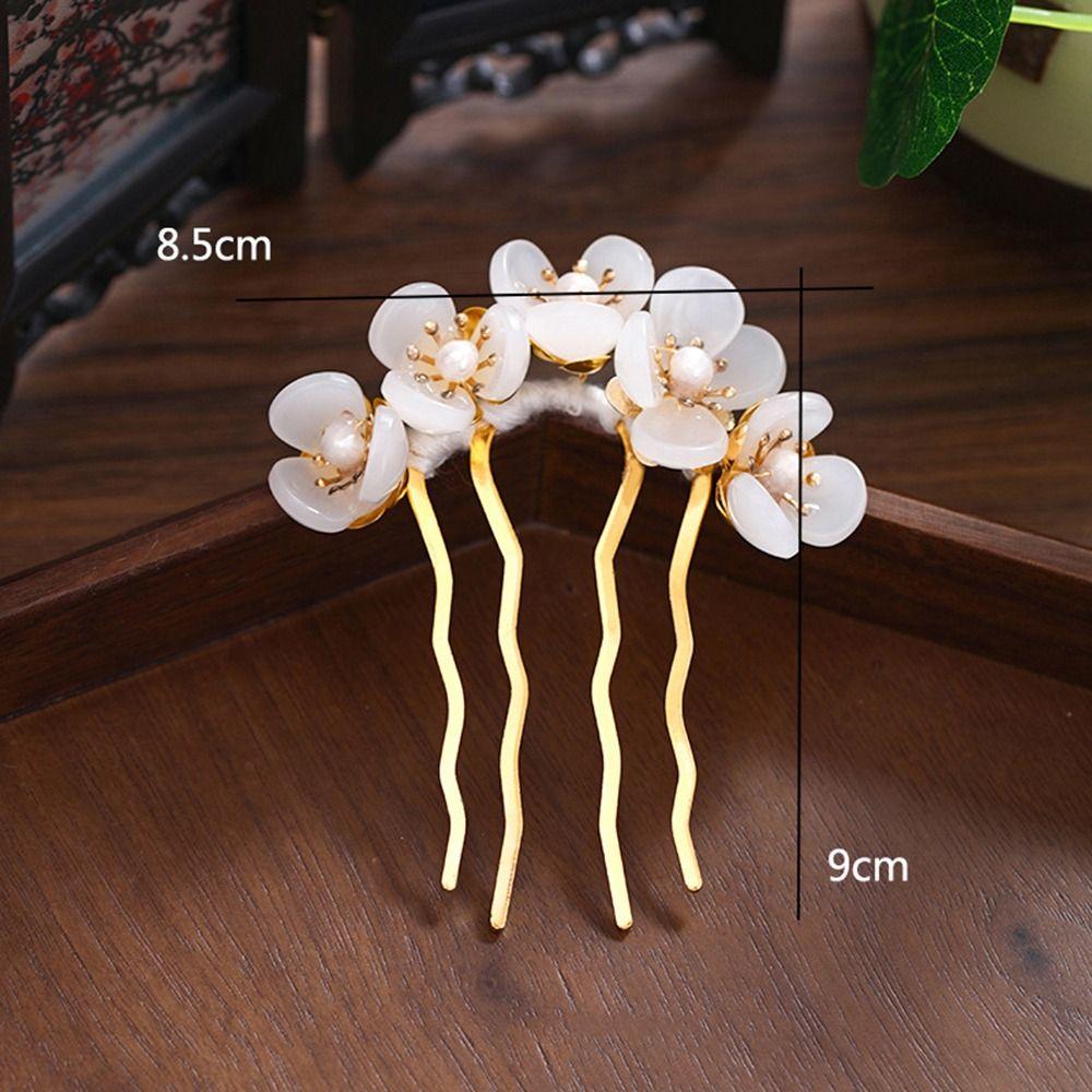 Pearl For Women Headwear Disk Hair U Shaped Hairpin Hair Accessories Hair Fork Flowers Hair Stick