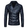 Men's Leather Jacket Winter Retro Motorcycle Washed Men's Lapel Men's PU Coat Leather Jacket