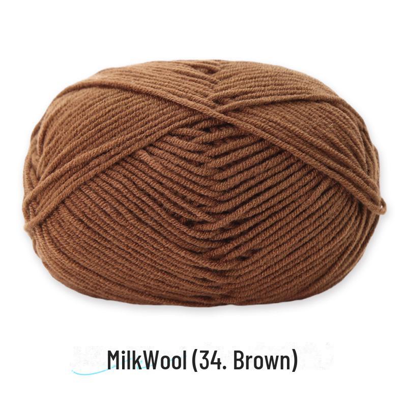 4-Strand Combed Milk Cotton Yarn Ball for DIY Crochet: Doll Making & Baby Sweater/Scarf Kit