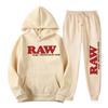 Мужской роскошный repliki men Set RAW Hat Running Hoodie Sweatpants 2PK Осень Зима Повседневная шерстяная спортивная одежда