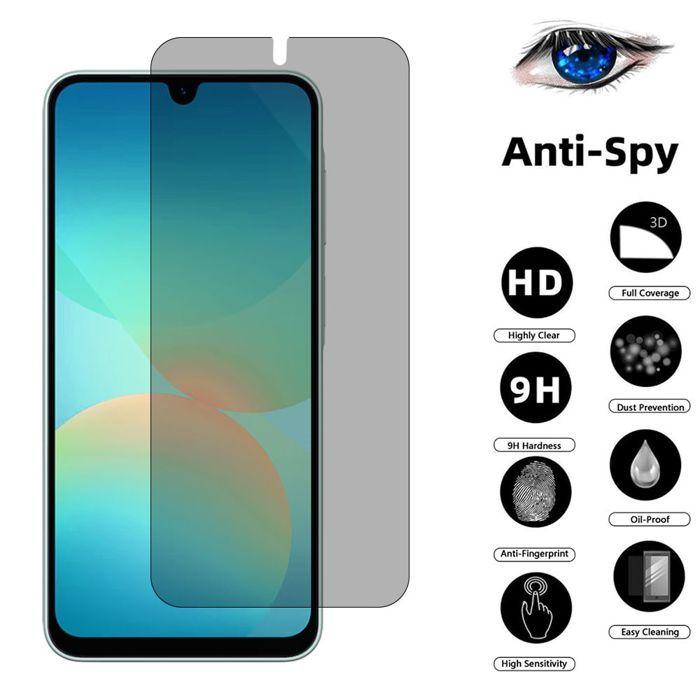 4x Verre Trempé pour Samsung Galaxy A27 5G, Vitre Protection Anti-Espion Rigide Dureté 9H