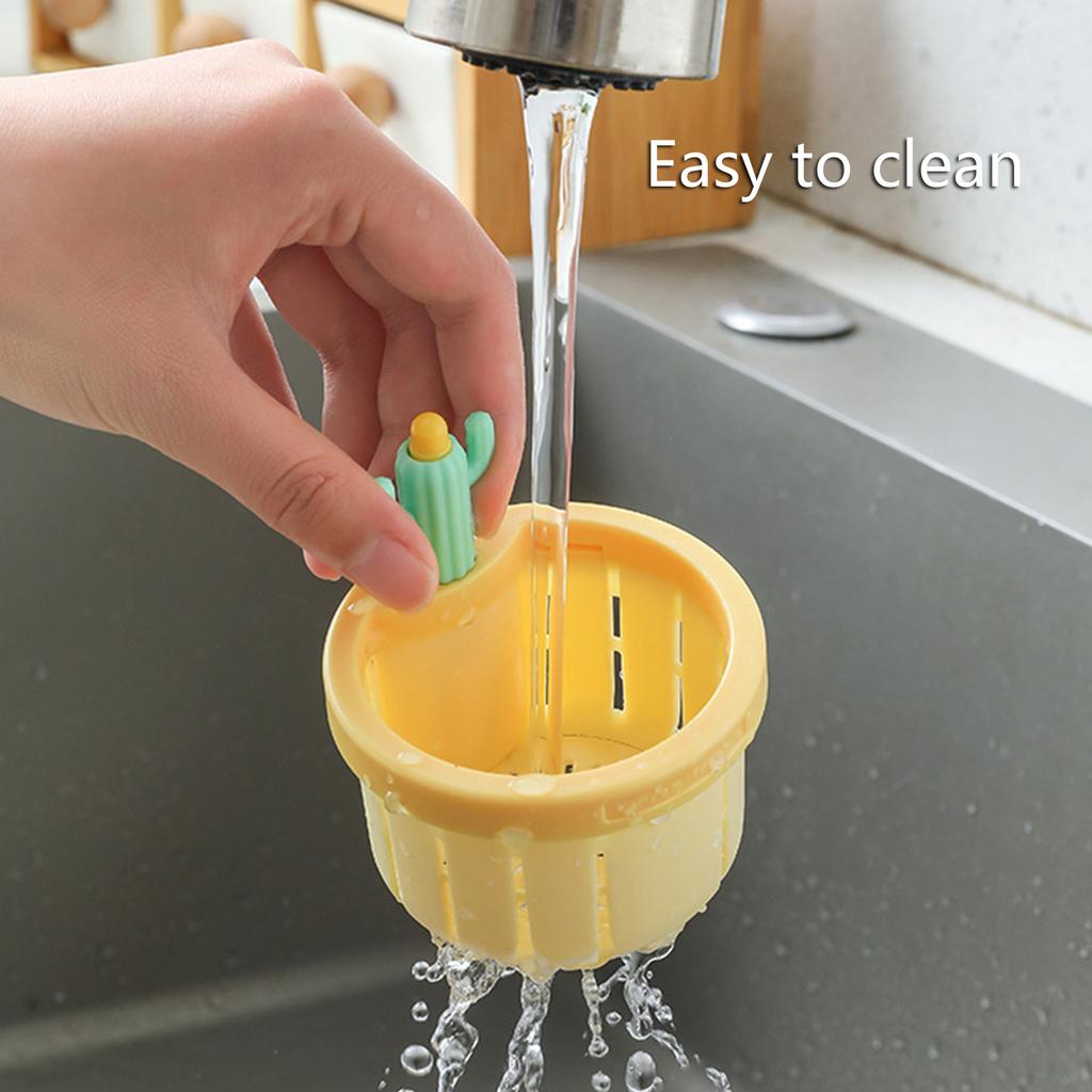 Multiple Use Cactus Sink Strainer Basket Automatic Dumping Feature Cactus Shape Sink Filter Basket Kitchen Accessories