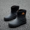 Горячие Продажи Мужские Сапоги для Дождя Дизайнерские Водонепроницаемые Сапоги до Середины Икры Плюшевые Нескользящие ПВХ Рабочая Обувь Удобная Высококачественная Мужская Обувь