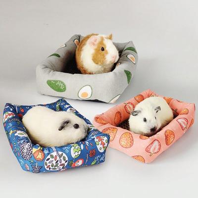Печать Спальная Кровать Дом Прямоугольный Коврик с Ротанговым Ковриком для Питомца Маленького Животного Собаки Кошки Кролика Белки Морской Свинки Хомяка Все Сезоны
