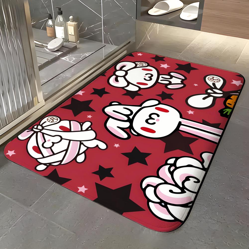Cartoon Character - G-Gloomy Floor Mat Soft Flannel Entrance Door Mat Non Slip Absorbent Bathroom Bedroom Floor Rug