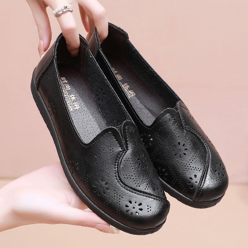 Весенняя обувь для женщин среднего и пожилого возраста. Мокасины для мам. Удобные дышащие туфли на плоской подошве для бабушек.