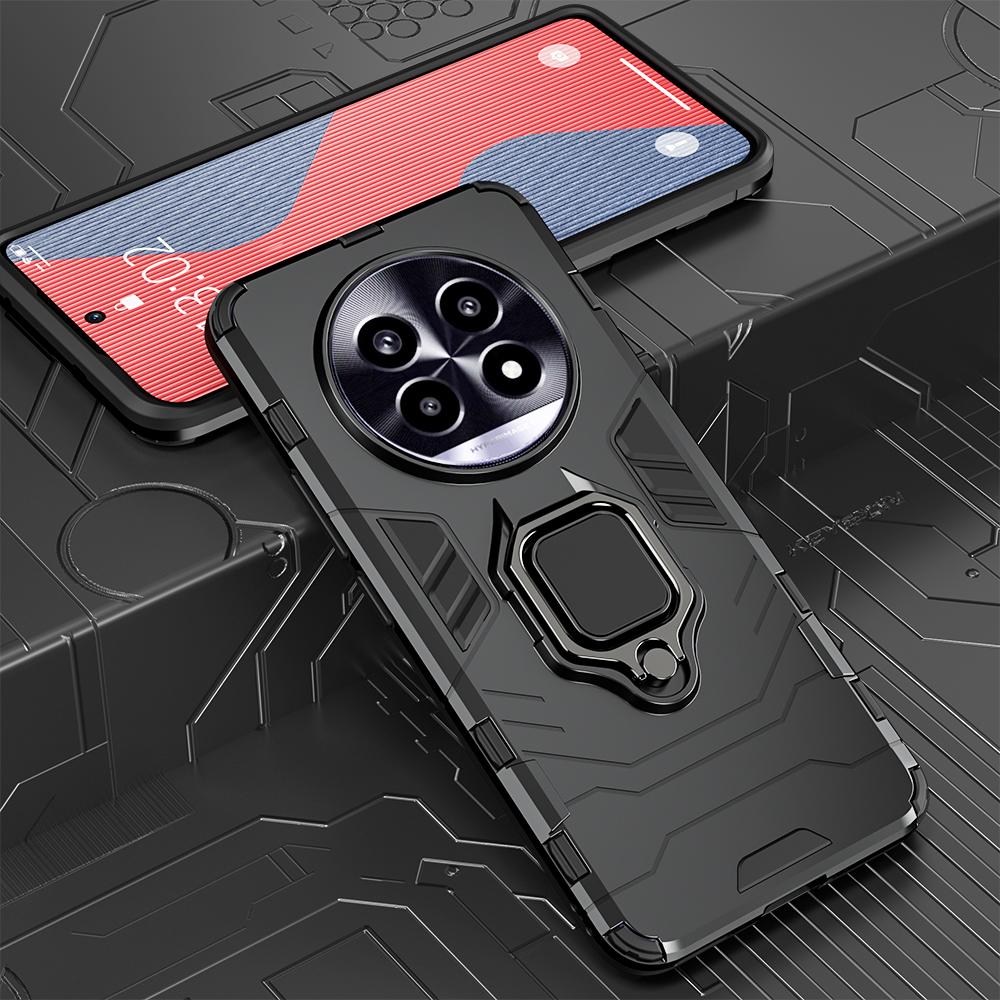 KEYSION Противоударный защитный чехол для Realme 13 Pro+ 5G Мягкий силиконовый + PC Ring Stand Holder Задняя крышка телефона для Realme 13 Pro 5G