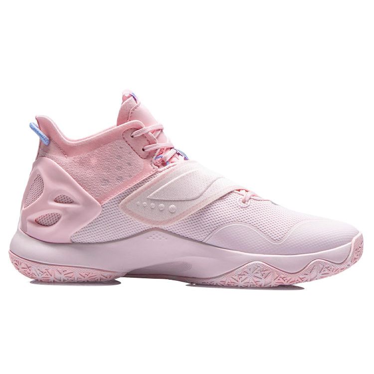 Li-Ning Chrysalis Shock Absorption Anti-Slip Wear-Resistant Support Mid-Top Basketball Shoes Men Sneakers Pink ABAR081-6