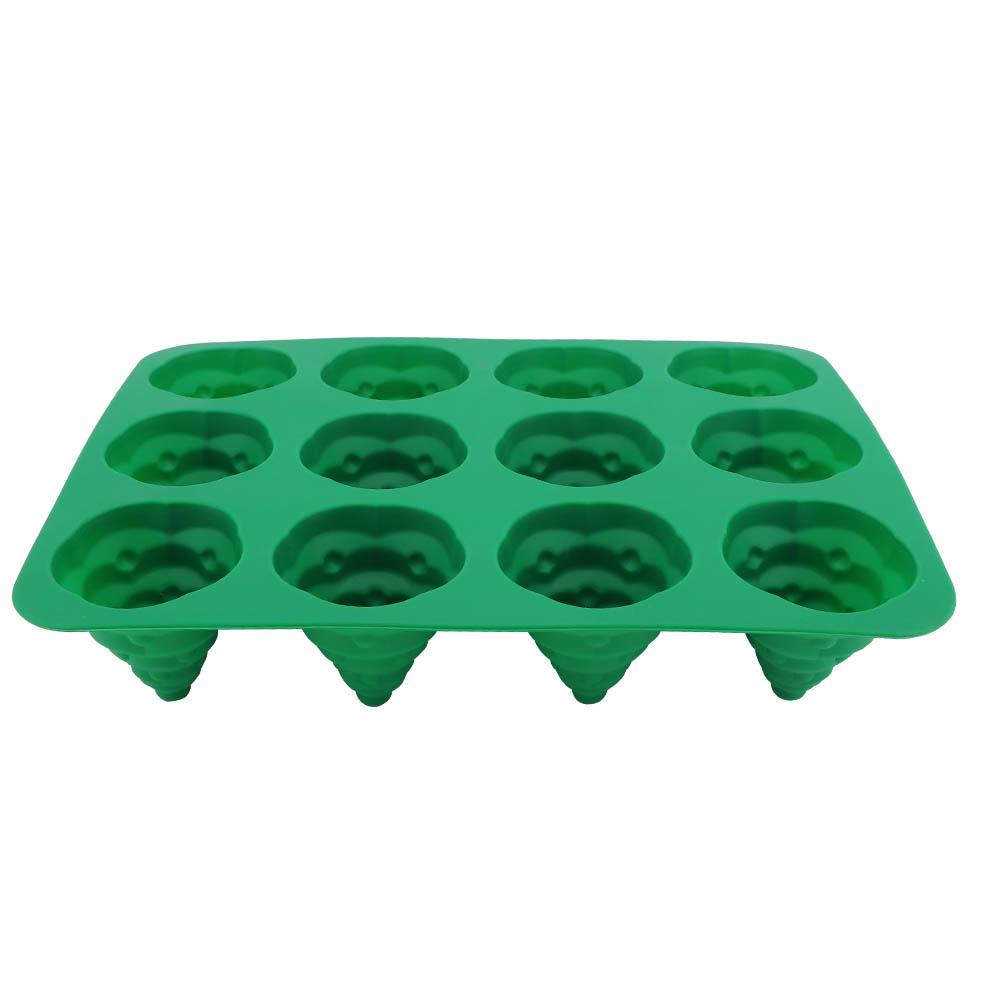 12 Hole Christmas Tree Silicone Mold Cake Mould for Mousse Chocolate Muffin Baking Tool