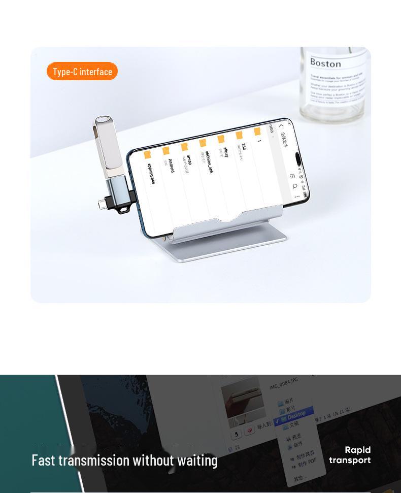 Biaz Двойной OTG-адаптер: Переходник Type-C и Micro USB на USB-флешку