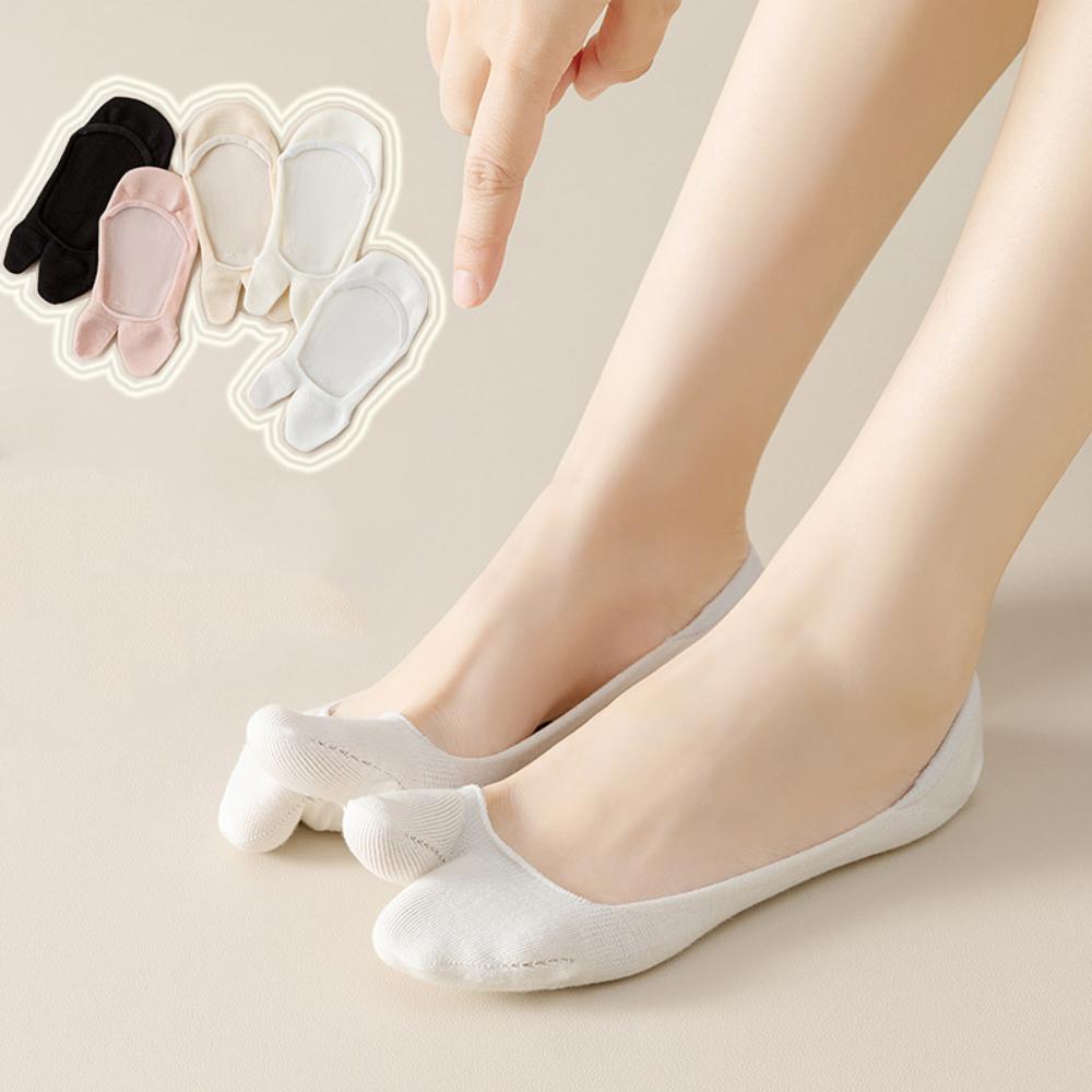 Low Cut Non-slip Two Toe Socks Cotton Separate Toe Boat Sock Casual Invisible Tabi Socks Spring