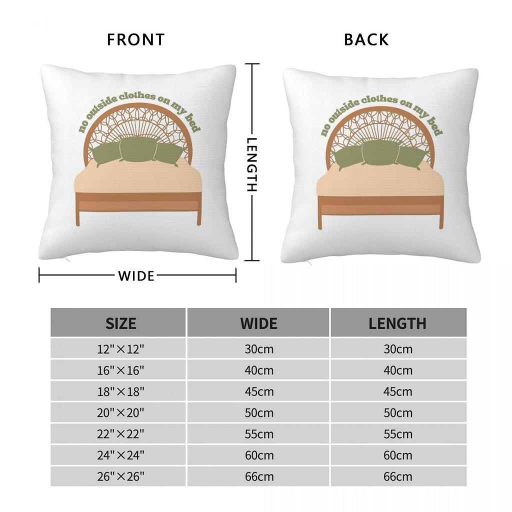 No Outside Clothes On My Bed 2 Square Pillowcase Polyester Linen Velvet Pattern Zip Decor Car Cushion Cover