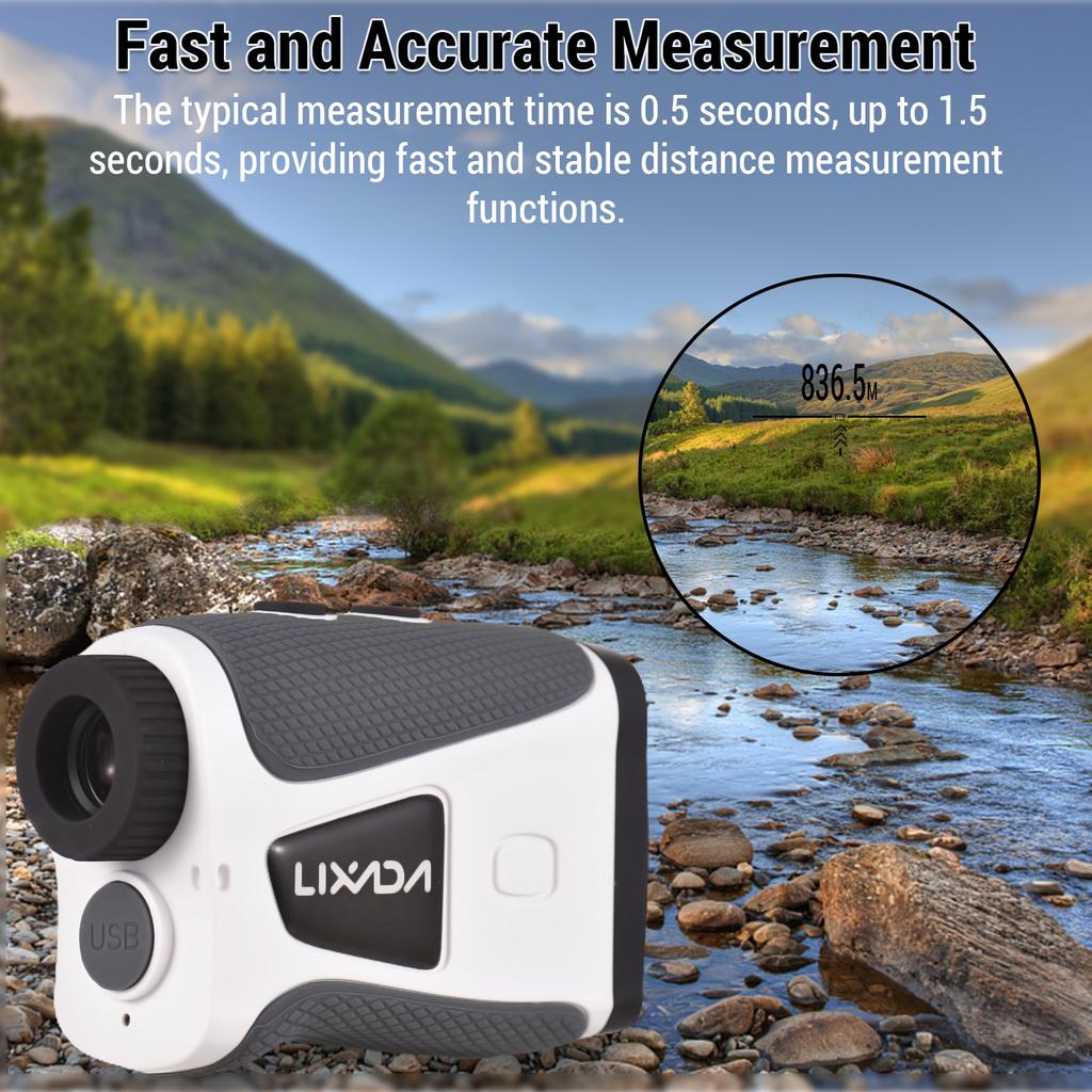 Golf Rangefinder With Slope Telescope 6x LCD 905nm Laser Type C Straight-line Horizontal Vrtical