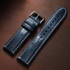 Oil Wax Calfskin Leather Watchband Soft Material Watch Band Retro Wrist Strap 18mm 20mm 22mm With Silver Stainless Steel Buckle