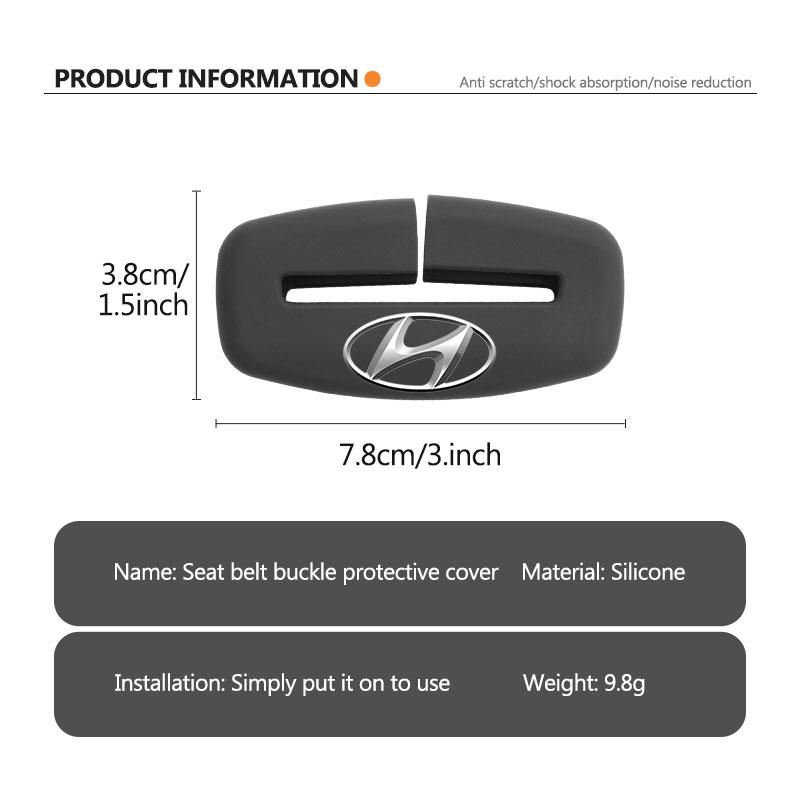 For Hyundai Car Seatbelt Buckle Cover Silicone Anti-scratch Protector Sonata Azera Coupe SantaFe Genesis Accent Creta gdu8
