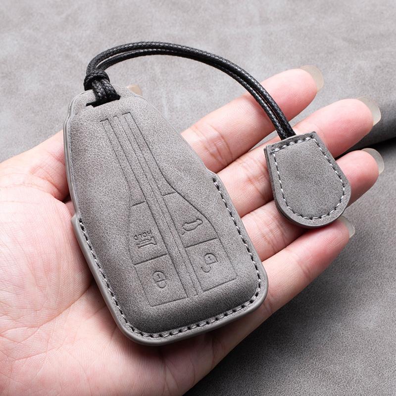 New Sheepskin Car Key Case Cover Protector Shell For FAW Hongqi H9 H7 H5 HS5 HS7 HS5 H7 H5 HS7 Smart Remote Keychain Accessories