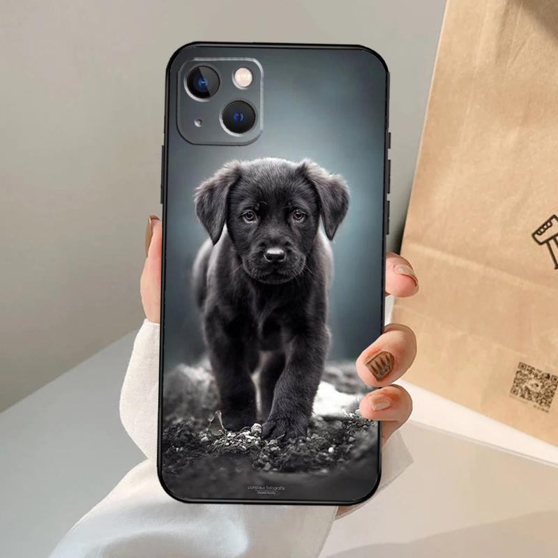 Черный Лабрадор Собака Чехол для Телефона Для iPhone 17 Air 16 15 13 11 12 14 Pro Max 13 12 mini 15 16 Plus 16e Чехол Coque