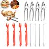 12Pcs Crab Cracker Tool Set Zinc Alloy Shellfish Seafood Kit with Nutcrackers Picks Lobster Opener Tool for Crab Nuts Home Restaurant Use