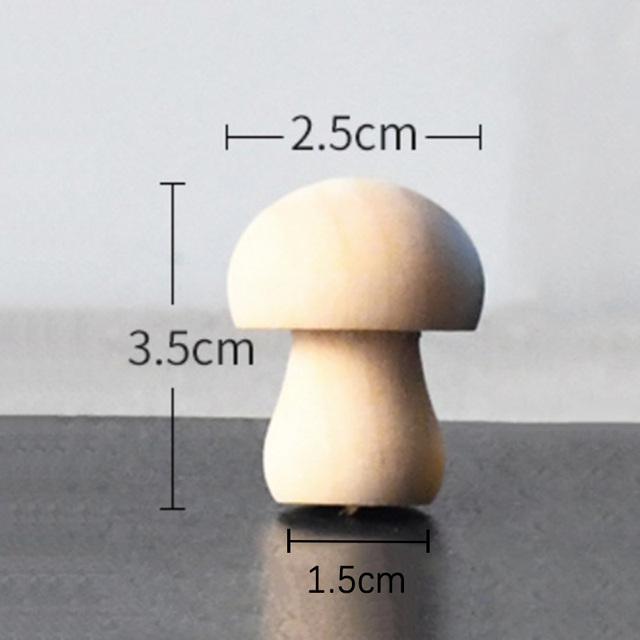 Wooden Mushroom Natural Unfinished Mushroom DIY Crafts Painting Peg Dolls Ornament Handmade Kids Toy Decoration Christmas Gift CDN