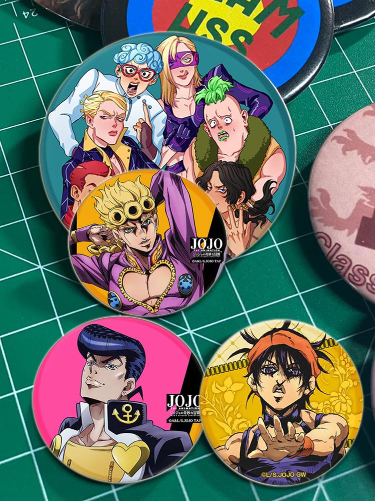 32/44/58 мм JoJo's Bizarre Adventure Значок для рюкзаков Круглые пластиковые эмалированные значки и броши Креативный значок в виде мультяшной фигурки Подарки