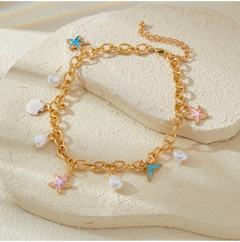 And Fresh Sweet Oceanic Starfish Necklace With Stunning Dolphin Pendant For Summer Vibes
