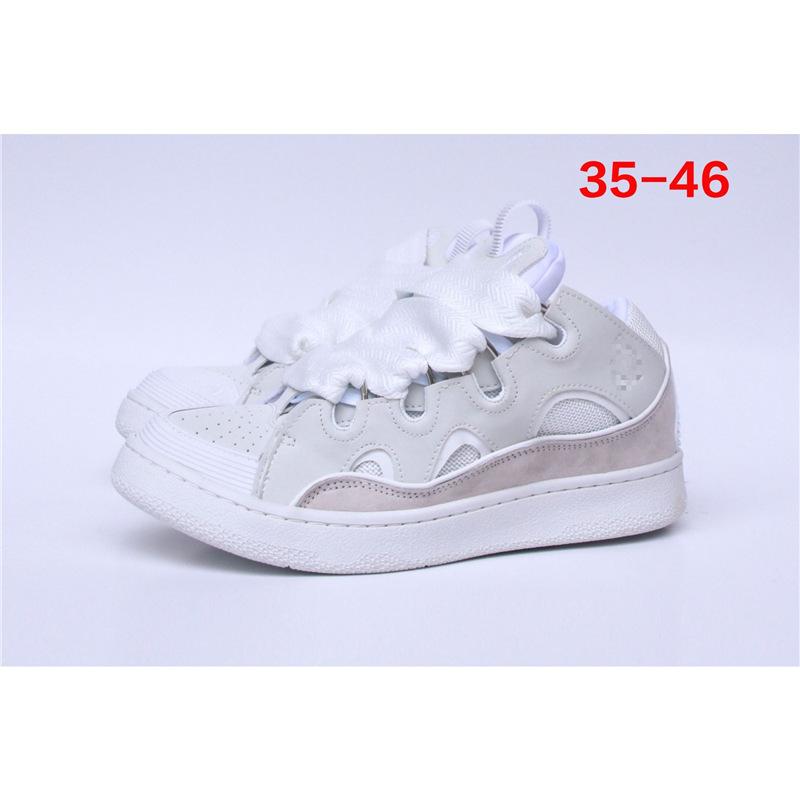 Men'S And Women'S Leather Splicing LaceUp Catwalk Bread Shoes Platform Casual Shoes Curb Trend