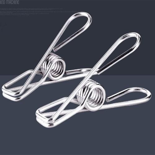 LEEPWEI Stainless Steel Foldable Clothes Drying Rack with 52 Clothes Pinch Pins, Multi-Function Storage, Gift Included (10 Spare Pins Included)