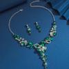 Цирконий Бриллиант Геометрическое Ожерелье Серьги Комплект Легкая Роскошная Ключичная Цепочка Высокого Класса Темперамент Ювелирные Изделия