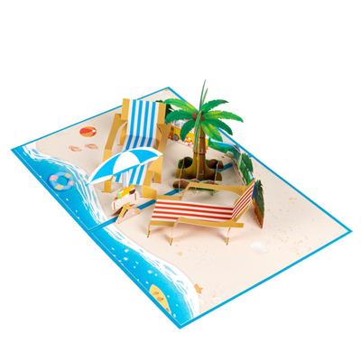 3D Открытка-раскладушка на все случаи жизни Пляжный отдых Открытка на пенсию для Дня отца, Дня рождения, Выпускного, Поздравления