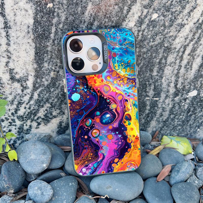 New Retro Color Texture Pattern Phone Case For iPhone 15 14 Pro Max Plus 16 Pro Max 13 Mini 12 11 Pro Max Shockproof Laser Cover