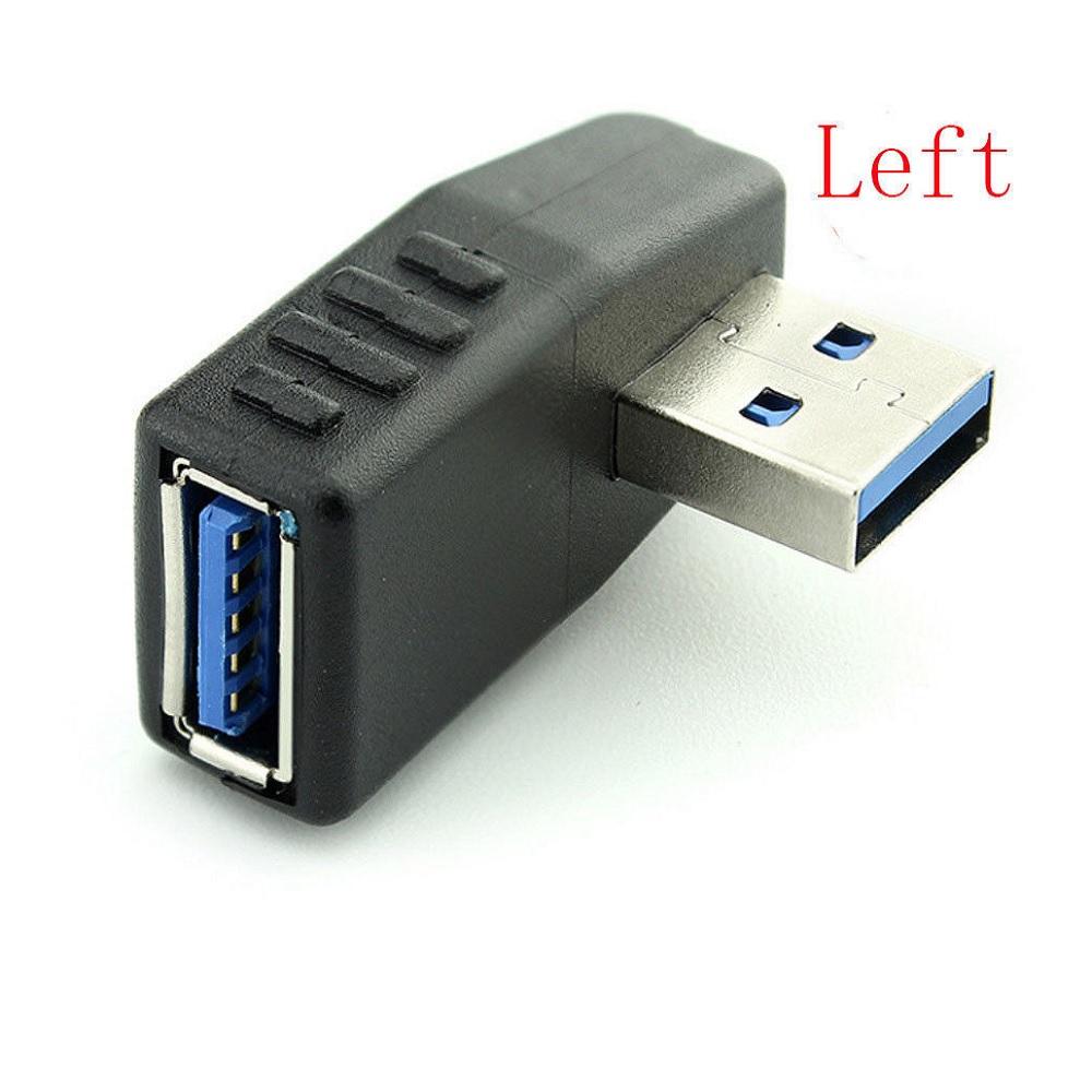 USB 3.0 Left & Right Angle Connector Male To Female 90 Degree Adapter Converter