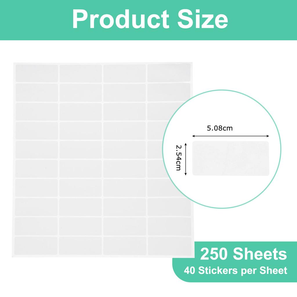 250Sheets Barcode Label Stickers Printable Laser and Inkjet Thermal Paper Labels White Self-adhesive Address Mailing Labels
