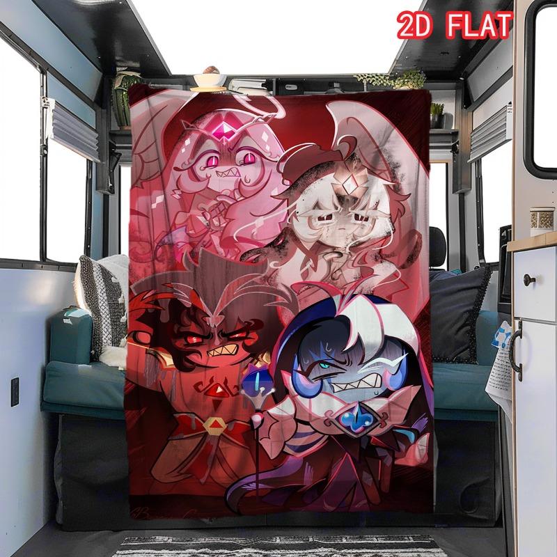 Cookie Run Kingdom Circus Flannel Blanket, Cartoon Cookie Characters Throw Blanket for Sofa Bed