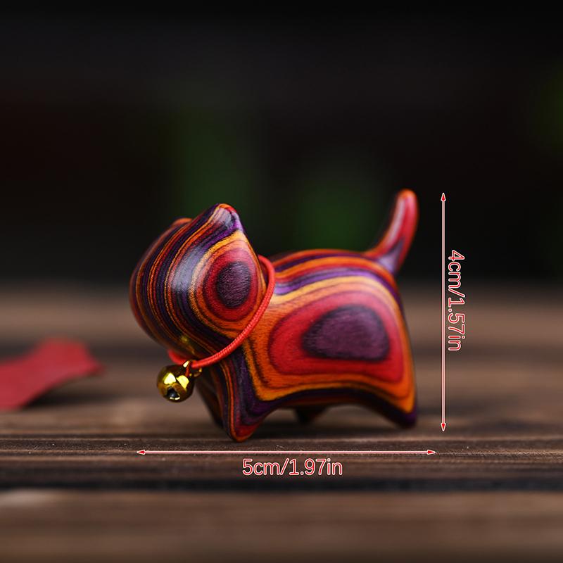 Радужные Деревянные Резные Скульптуры Кошек Кошачьи Украшения Милые Цветные Деревянные Кошки Настольные Офисные Аксессуары Домашний Декор Подарки Сувениры