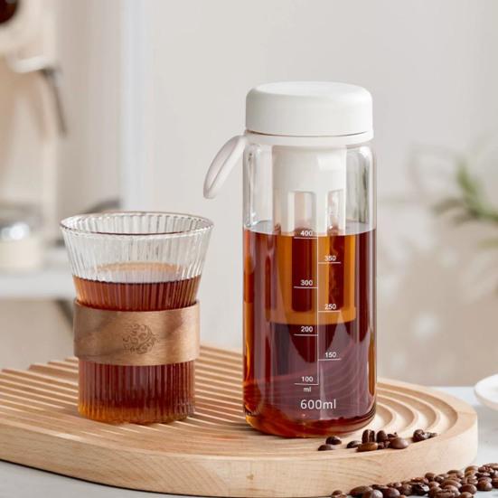 450/600ML Cold Brew Cup with Scale Filter Food Grade Large Capacity Portable Travel Tea Bottle Cold Brew Coffee Maker Jar