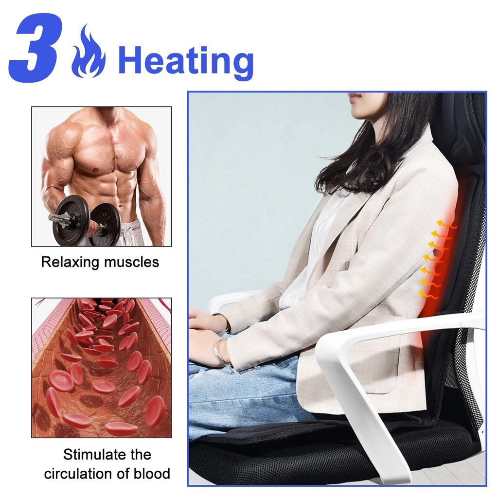 DC 12V 5 Mode Portable Massager Pad Home Infrared Heating Back Vibrator Massage Electric Vibrating Car Massage Chair Pad
