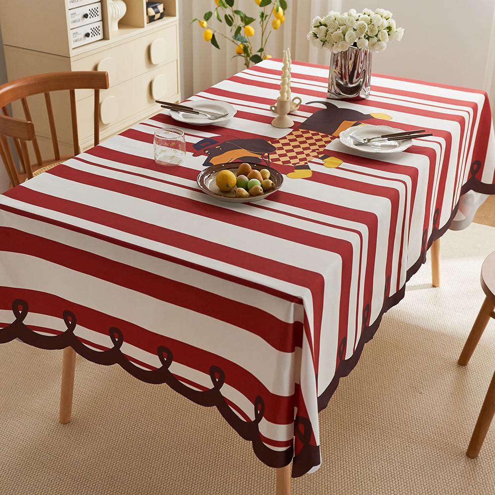 Waterproof Special-Shaped Tablecloth, Anti-Scalding Table Mat, Hemp Fabric Tablecloth, Light Luxury, High-End Coffee Table Cover
