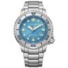 Citizen Promaster 200м Ice Light Silver Eco-Drive Часы для дайвинга, Водонепроницаемые, Питание от света, Дайверские, Синий, Синий, BN0165-55L, Мужские,