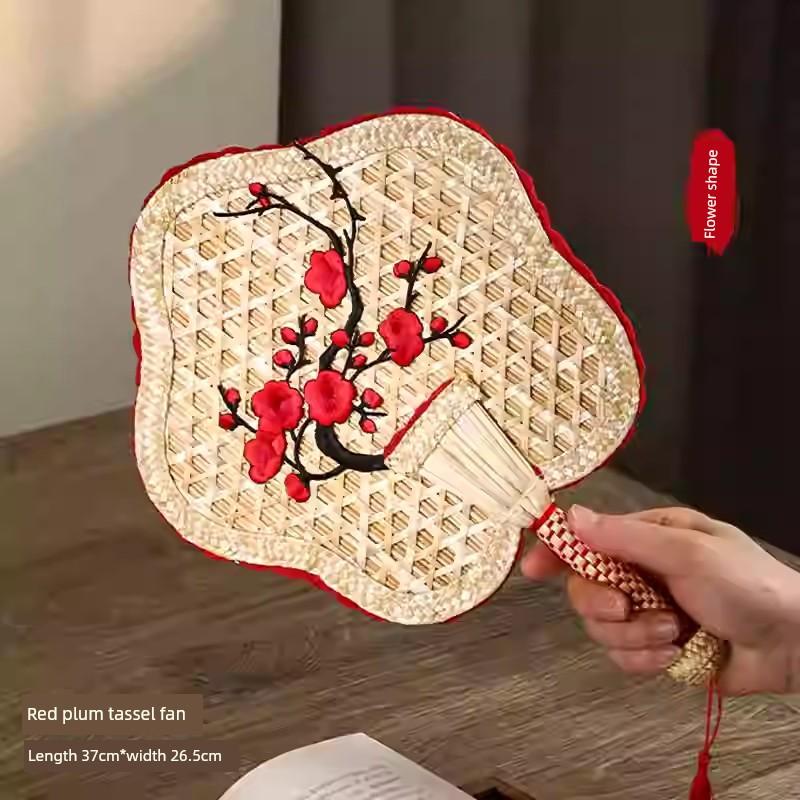 Ancient-Style Fan, Old-Fashioned Handmade Straw Fan, Portable and Durable for Summer, Easy to Carry, Cool Banana Leaf Fan