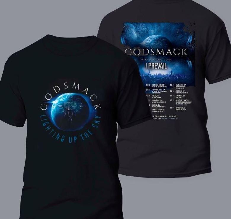 Godsmack Тур Lighting Up the Sky 2023 Унисекс футболка с двусторонним принтом
