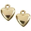 Pendant - Golden - Heart - 13 X 15 Mm - 10 Pcs - 2.6 Mm Hole