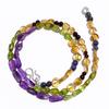 Natural Amethyst Peridot Citrine Gemstone Smooth Beads Necklace 17" UB-4526 UB-4526