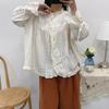 Johnature Ruffles Linen Lace-up Women Shirts Tops Spring Summer Vintage Mori Loose Slits Female Blouses