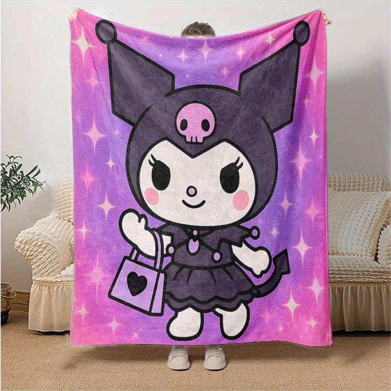 1pc Kuromi's Halloween Adventure Blanket, Seasonal Home Decorative Throw, Unique Gift Idea, Living Room, Travel, Camping, Car Blankets, Beach, Office