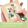 3/8pcs Clay Picture Frame Photo Craft Frames Wood Blank Mini Painting Wooden Child